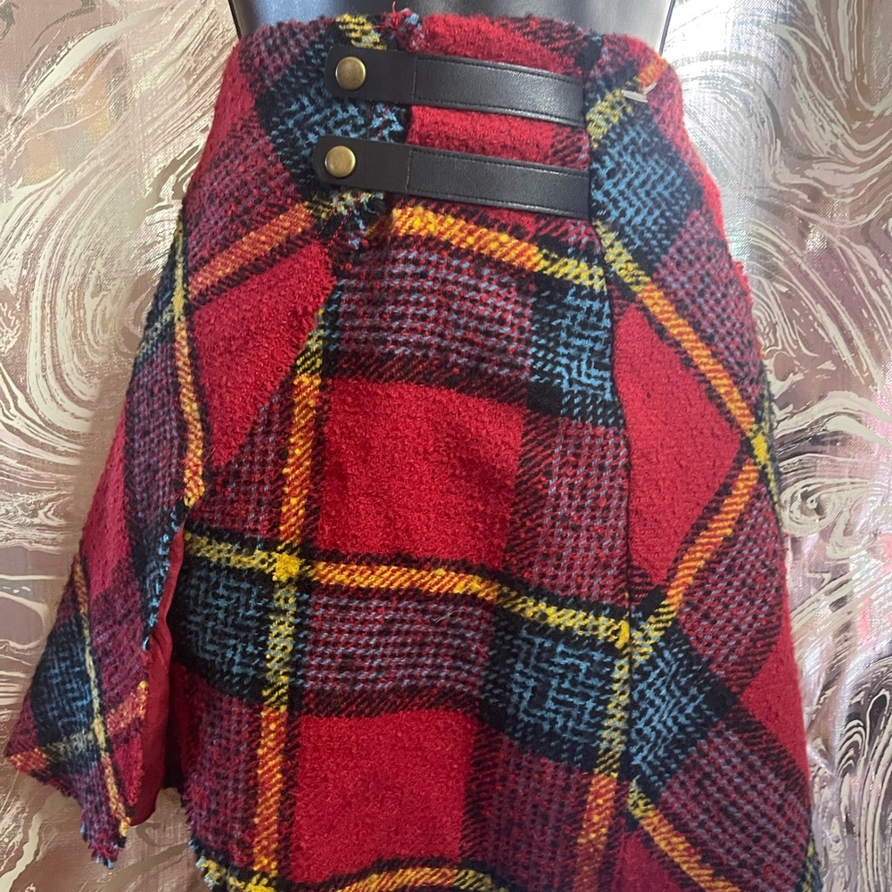 Urban outfitters scarf wrapped around plaid  skirt